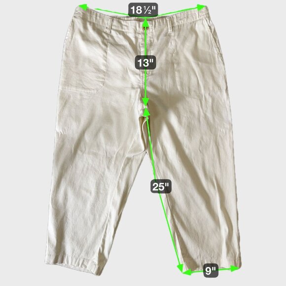 L.L. Bean Comfort Stretch High-Rise Crop Ankle Pants Beige Women's 18 Petite - Picture 10 of 10